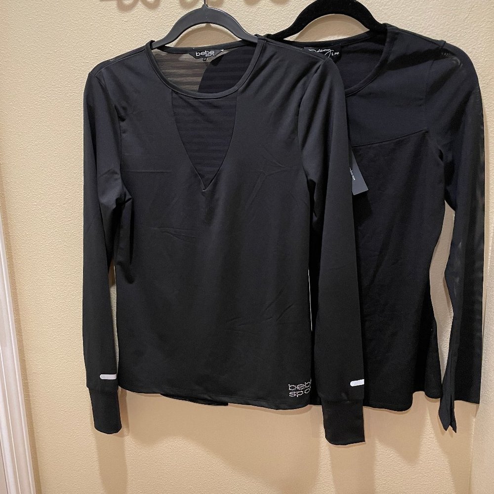 Ladies Black Long Sleeve Sport Tops, 2, NWT